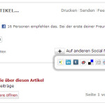 Kostenloses Online Marketing Share Buttons unterm Content Bereich auf spiegel.de