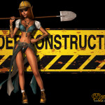 Under Construction sexy girl by Mongobongoart